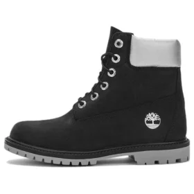 6-Inch Heritage Cupsole Wasserdichte Stiefel „Schwarzes Nubukleder mit silbernem Kragen“ 6-Inch Heritage Cupsole Wasserdichte Stiefel „Schwarzes Nubukleder mit silbernem Kragen“