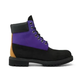 6-Inch Premium Waterproof Boot mit breiter Passform „Schwarzes Nubukleder mit Lila“ 6-Inch Premium Waterproof Boot mit breiter Passform „Schwarzes Nubukleder mit Lila“
