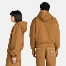 Bomberjacke mit Kapuze aus gewaschenem Duck-Canvas