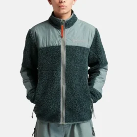 Earthkeepers by Raeburn High-Pile Wool Fleece Jacke „Balsam Green“