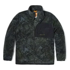 Fleecejacke mit Camouflage-Print „Green Schwarz“