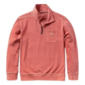 Garment Dye Quarter Zip Sweatshirt „Hot Sauce“