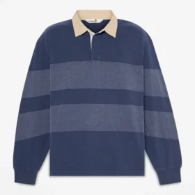 Gestreiftes Langarm-Rugby-Poloshirt