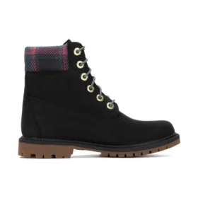 Heritage 6-Inch Boot „Schwarzes Nubukleder mit rosa-blaugrünem Karomuster“
