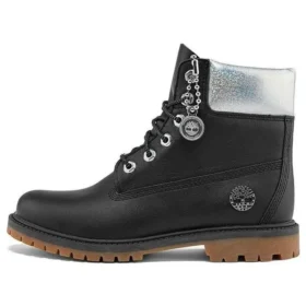 Heritage 6-Inch Boot „Schwarzes Vollnarbenleder mit silbernem Kragen“