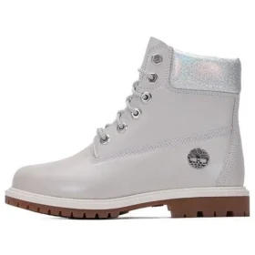 Heritage 6-Inch-Wasserdichte Stiefel „Hellgraues Vollnarbenleder mit silbernem Kragen“ Heritage 6-Inch-Wasserdichte Stiefel „Hellgraues Vollnarbenleder mit silbernem Kragen“