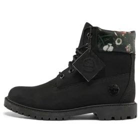 Heritage Cupsole Stiefel „Schwarzes Nubukleder mit Blumenmuster“ Heritage Cupsole Stiefel „Schwarzes Nubukleder mit Blumenmuster“
