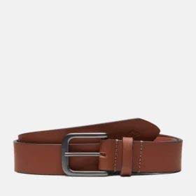Herren 35 mm klassischer Jeansgürtel aus braunem Leder