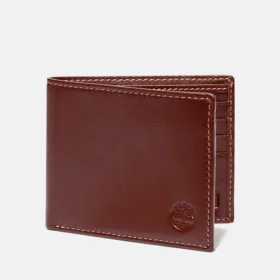 Herren-Bifold-Geldbörse aus gefrästem Leder in Braun