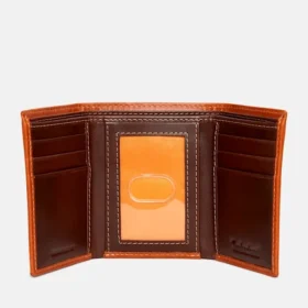 Herren-Brieftasche aus gewachstem Pull-up-Leder in Dreifach gefalteter Form
