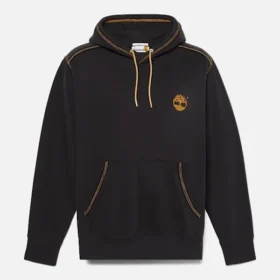 Herren-Hoodie mit kontrastfarbenen Nähten und Logo – Schwarz