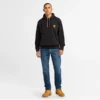 Herren-Hoodie mit kontrastfarbenen Nähten und Logo – Schwarz