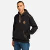 Herren-Hoodie mit kontrastfarbenen Nähten und Logo – Schwarz
