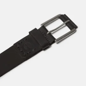 Herren-Jeansgürtel aus schwarzem Leder, 40 mm, Pull-Up