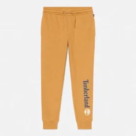 Herren-Jogginghose mit linearem Logo – Weizen-Stiefel