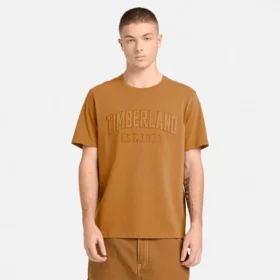 Herren-T-Shirt mit gewaschenem, gesticktem Logo