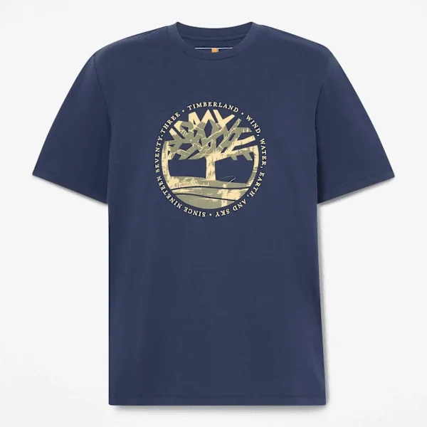 Herren-T-Shirt mit „Tree Logo Lake House“-Grafik Herren-T-Shirt mit „Tree Logo Lake House“-Grafik
