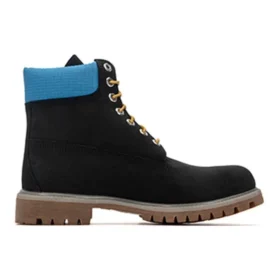 Hochwertige 6-Inch-Wasserdichte Stiefel „Schwarzes Nubukleder mit Blau“