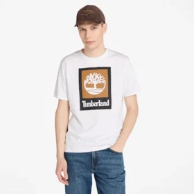 Kurzarm-T-Shirt mit quadratischem Logo