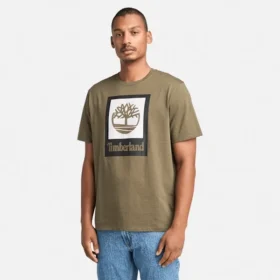 Kurzarm-T-Shirt mit quadratischem Logo