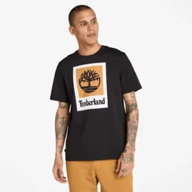 Kurzarm-T-Shirt mit quadratischem Logo