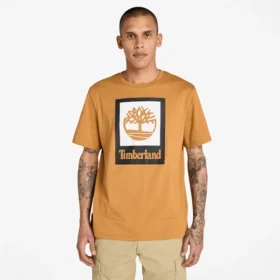 Kurzarm-T-Shirt mit quadratischem Logo
