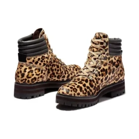 London Square Mid Hiker Stiefel „Braun mit Leopardenmuster“