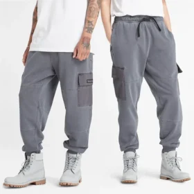 Mixed-Media-Jogginghose, stückgefärbt „Grey“