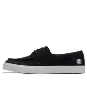 Niedrige Schnürsneaker „Schwarz Canvas“