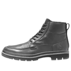 Port Union Moc Toe Wasserdichter Lederstiefel „Schwarz“
