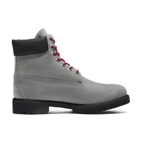 Premium 6-Inch Boot „Graues Nubukleder mit Rot“