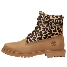 Premium 6-Inch Lace Up Boot „Leopardenmuster Beige Nubuk“