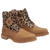 Premium 6-Inch Lace Up Boot „Leopardenmuster Beige Nubuk“