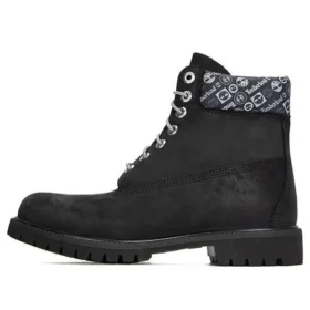 Premium 6-Inch Waterproof Boot „Schwarz und Logo-Print“
