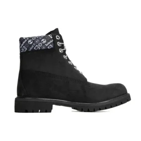 Premium 6-Inch Waterproof Boot „Schwarz und Logo-Print“