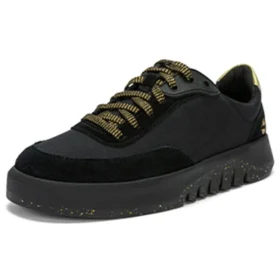 Supaway Oxford-Sneaker aus Leder und Stoff „Schwarz mit Gold“ Supaway Oxford-Sneaker aus Leder und Stoff „Schwarz mit Gold“