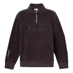 Sweatshirt mit 1/4-Reißverschluss und linearem Logo „Schwarz“