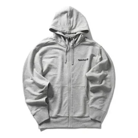 Timberland Logo-Aufdruck Kapuze Reißverschluss Grau