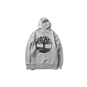 Timberland Logo-Aufdruck Kapuze Reißverschluss Grau
