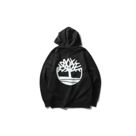 Timberland Logo-Aufdruck Kapuze Reißverschluss Schwarz