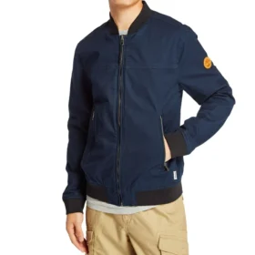 Timberland Logo Pocket Zipper Aviator Jacke Blau