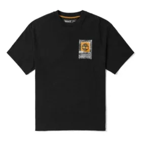 Timberland Rundhals-Shirt mit Aufdruck, Schwarz