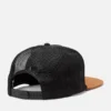 Trucker-Hut mit flacher Krempe aus Kunstwildleder